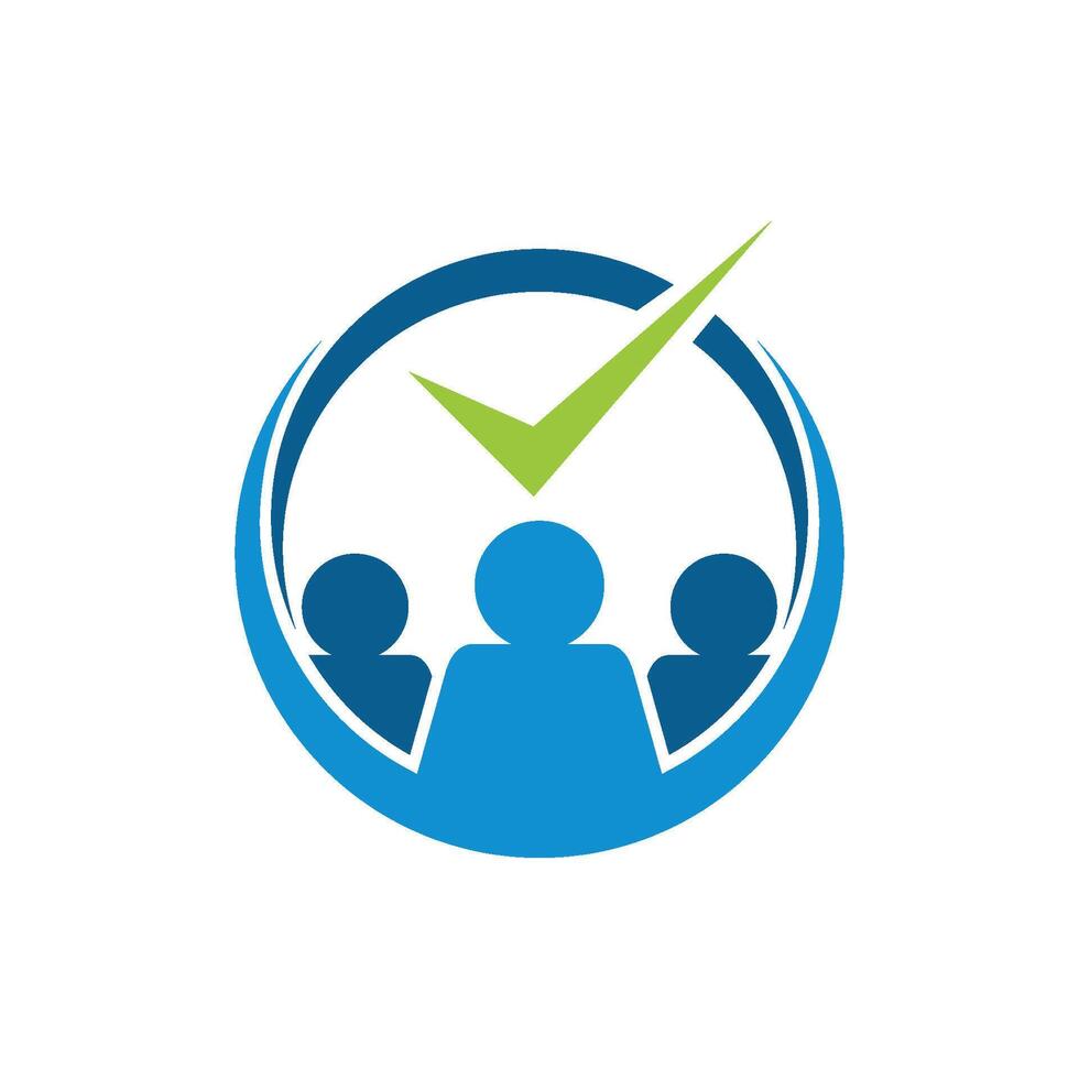 Human Shape Check Mark Logo Template Illustration Design. EPS 10. vector