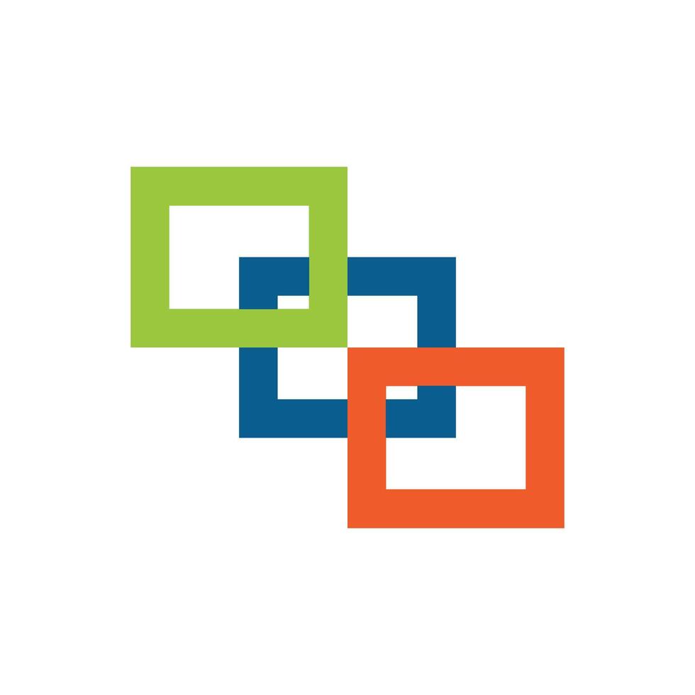 Colorful Square Box Line Logo Template Illustration Design. EPS 10. vector