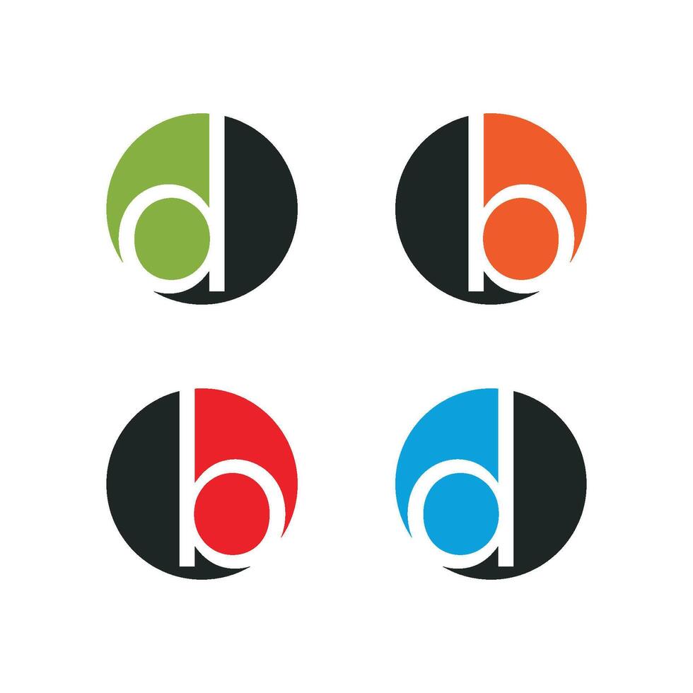 B D Letter Circle Logo Type Illustration Design. EPS 10. vector