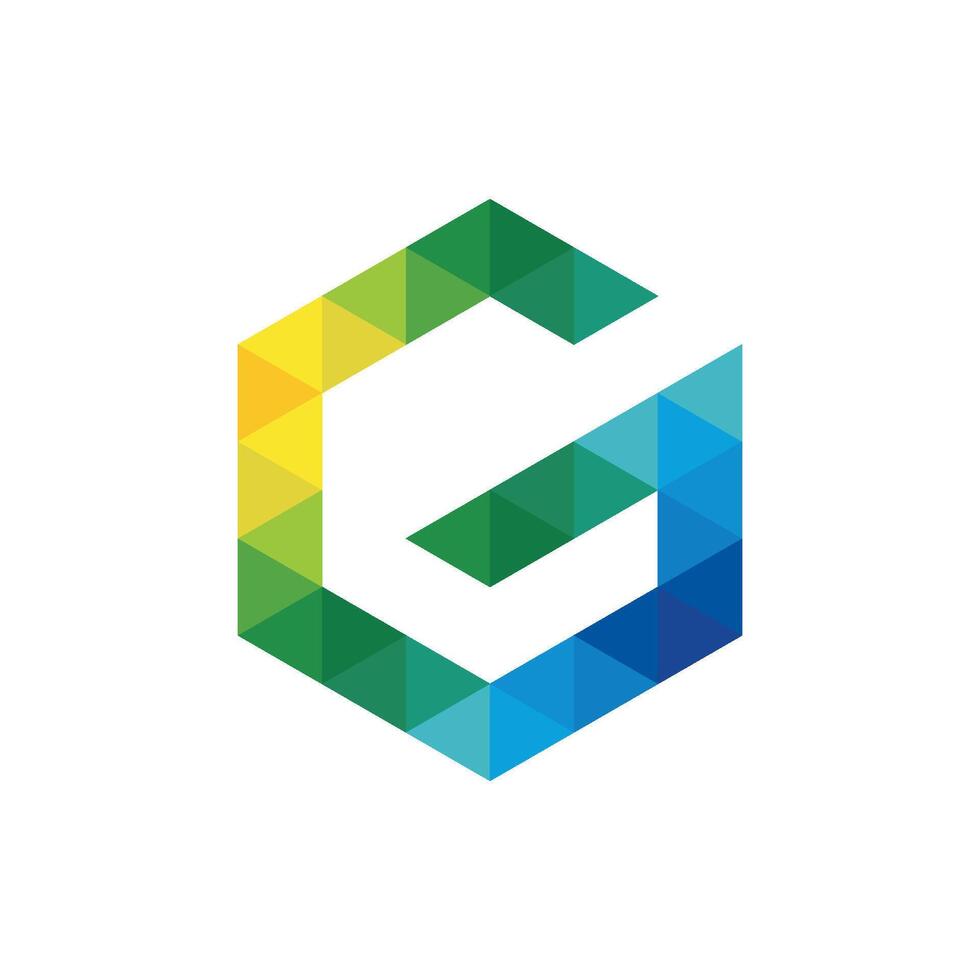 Hexagonal Letter G Polygonal Logo Template Illustration Design. EPS 10. vector