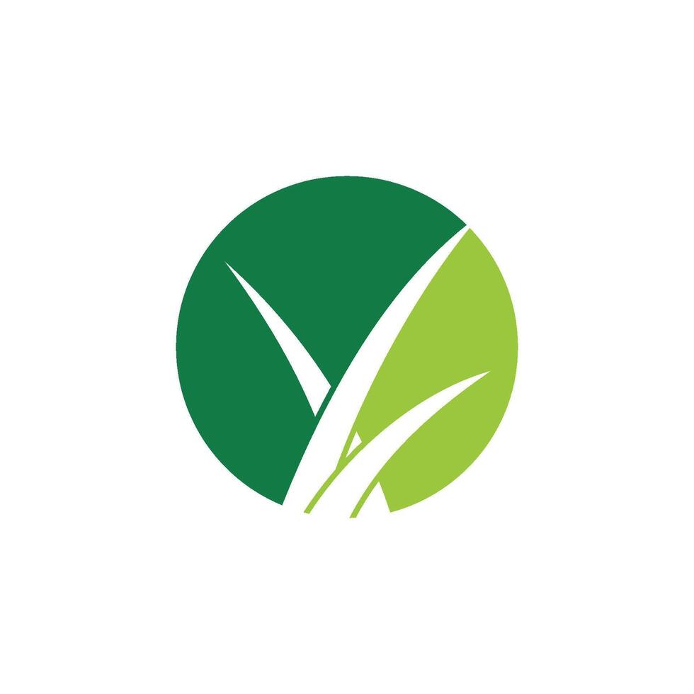 Green Circle with Grass Inside Illustration Design. EPS 10. vector
