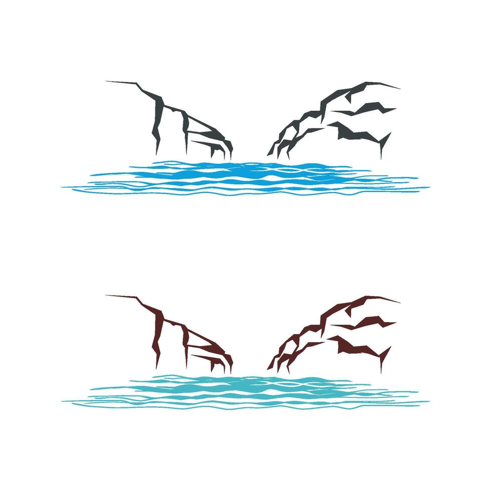 Rock and River Logo Template Illustration Design. EPS 10. vector