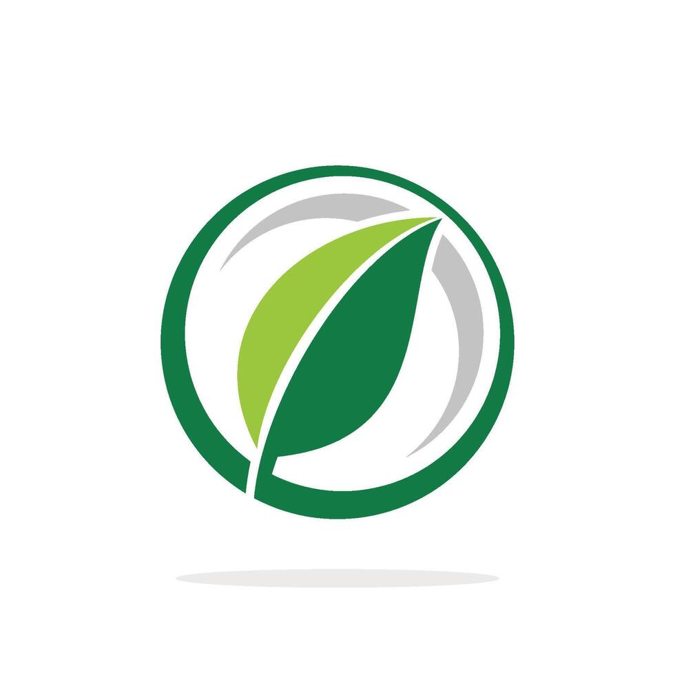 Natural Green Leaf in the Circle Logo Template Illustration Design. EPS 10. vector