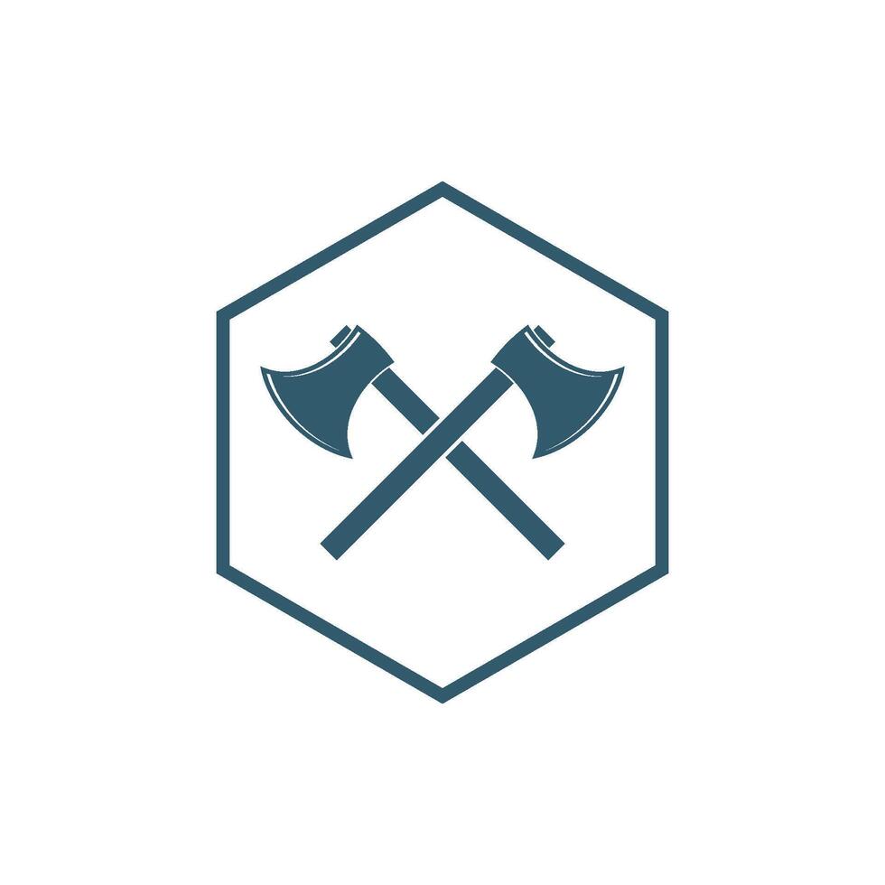 Retro Emblem Ax Logo Template Illustration Design. EPS 10. vector
