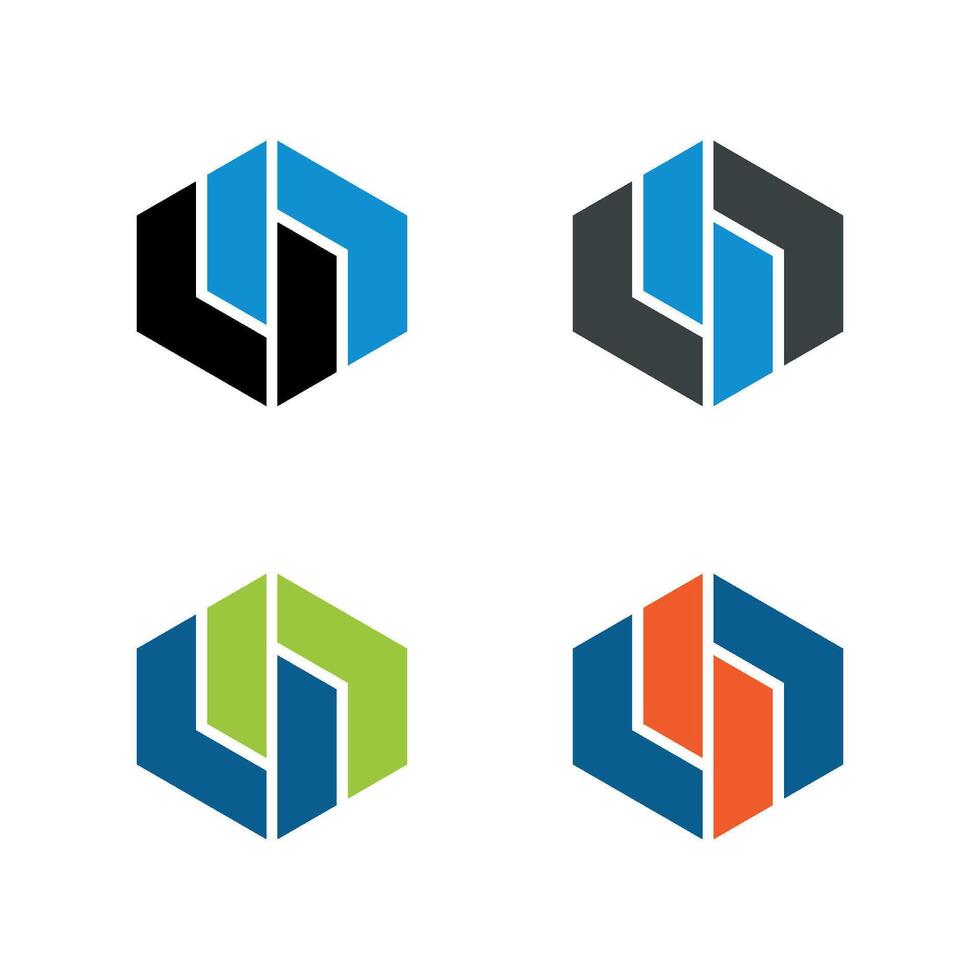 Set Abstract Hexagon Logo Template Illustration Design. EPS 10. vector