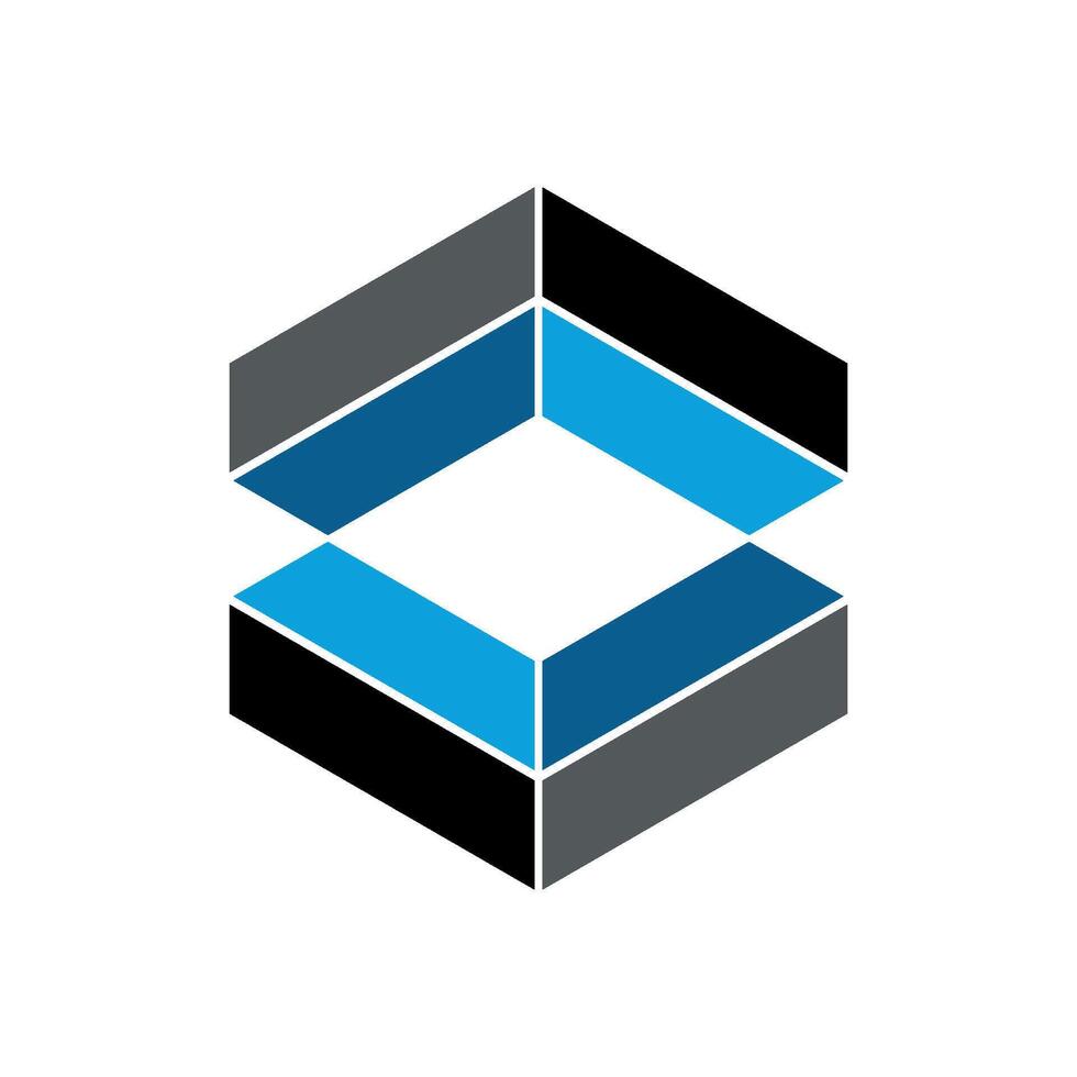Hexagon Blue Abstract Logo Template Illustration Design. EPS 10. vector