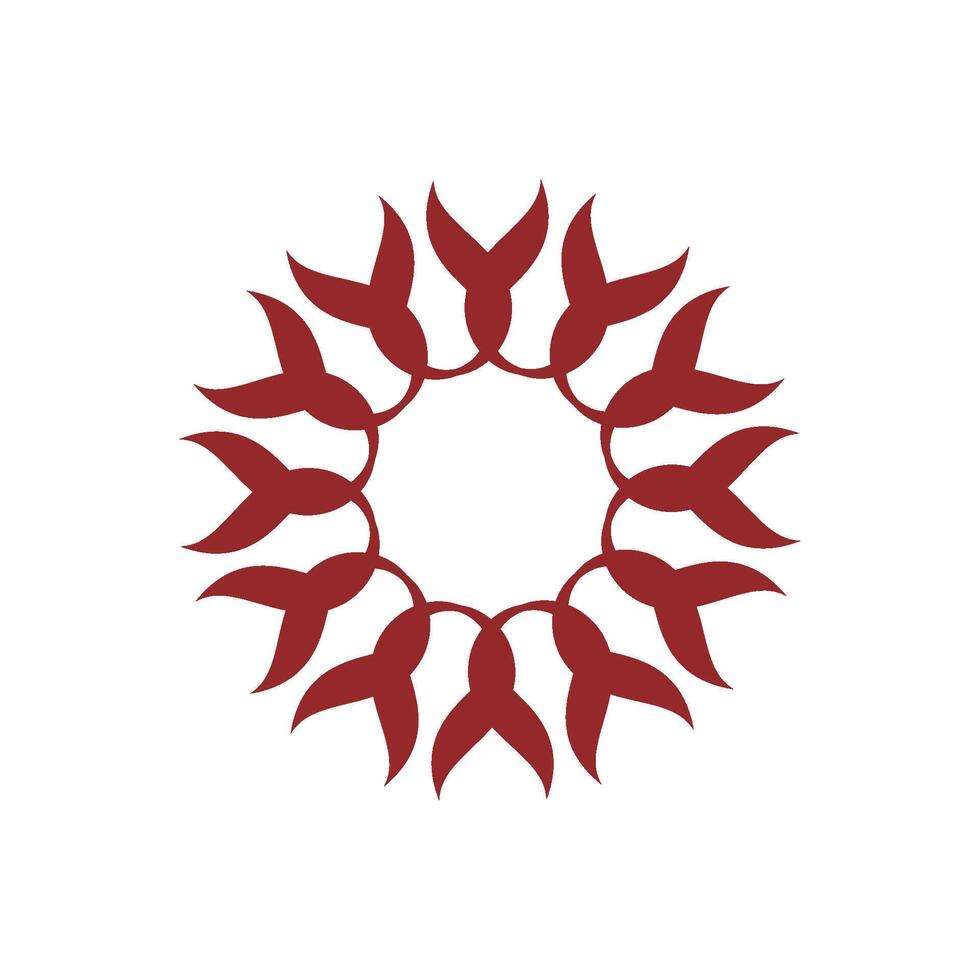 Red Abstract Star Flower Decorative Logo Template Illustration Design. EPS 10. vector