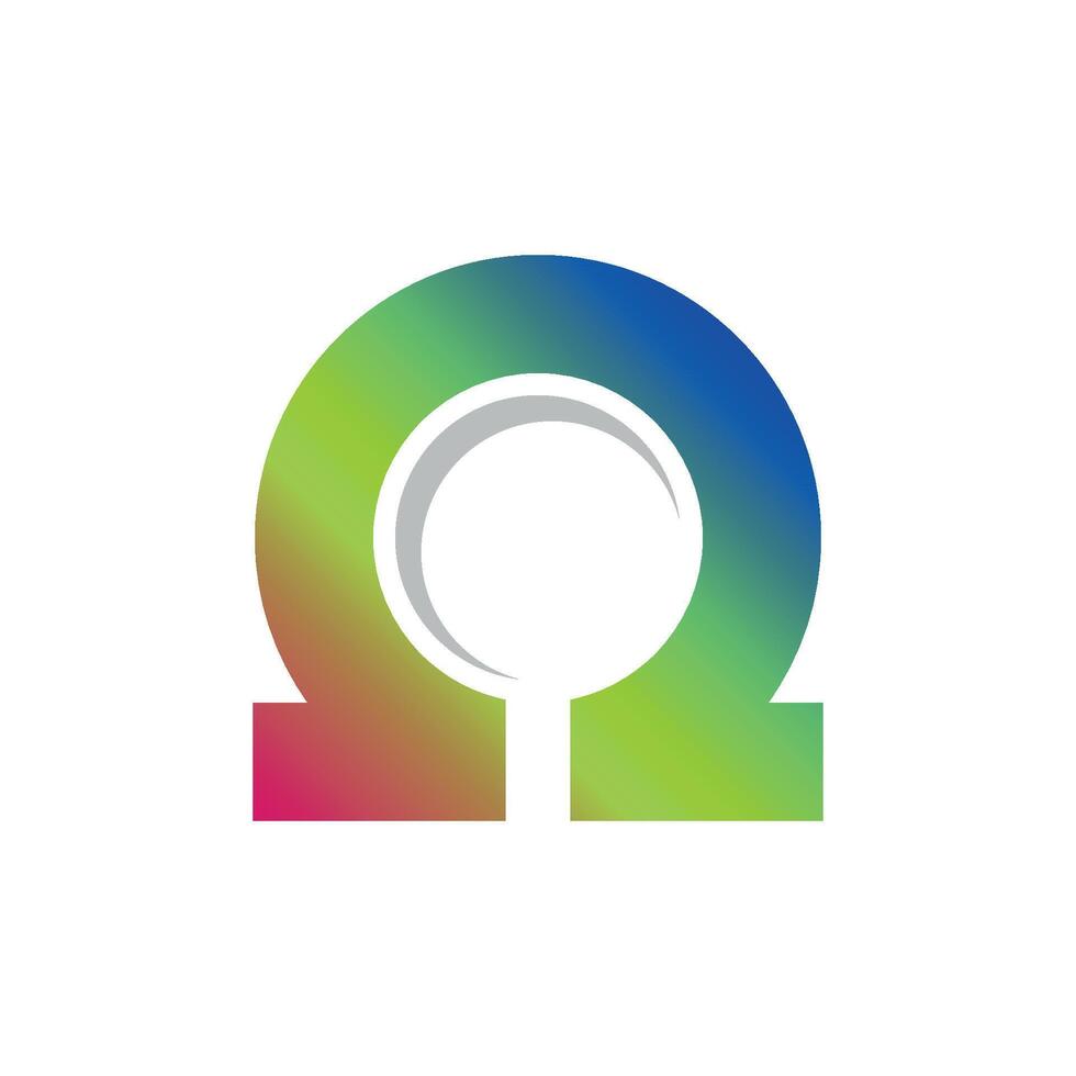 Colorful Omega Symbol Logo Template Illustration Design. EPS 10. vector