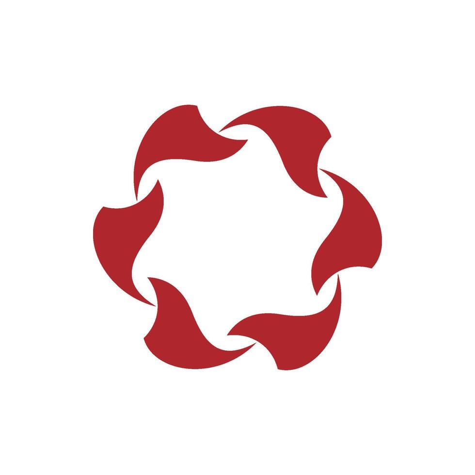 Red Star Circle Flower Logo Template Illustration Design. EPS 10. vector