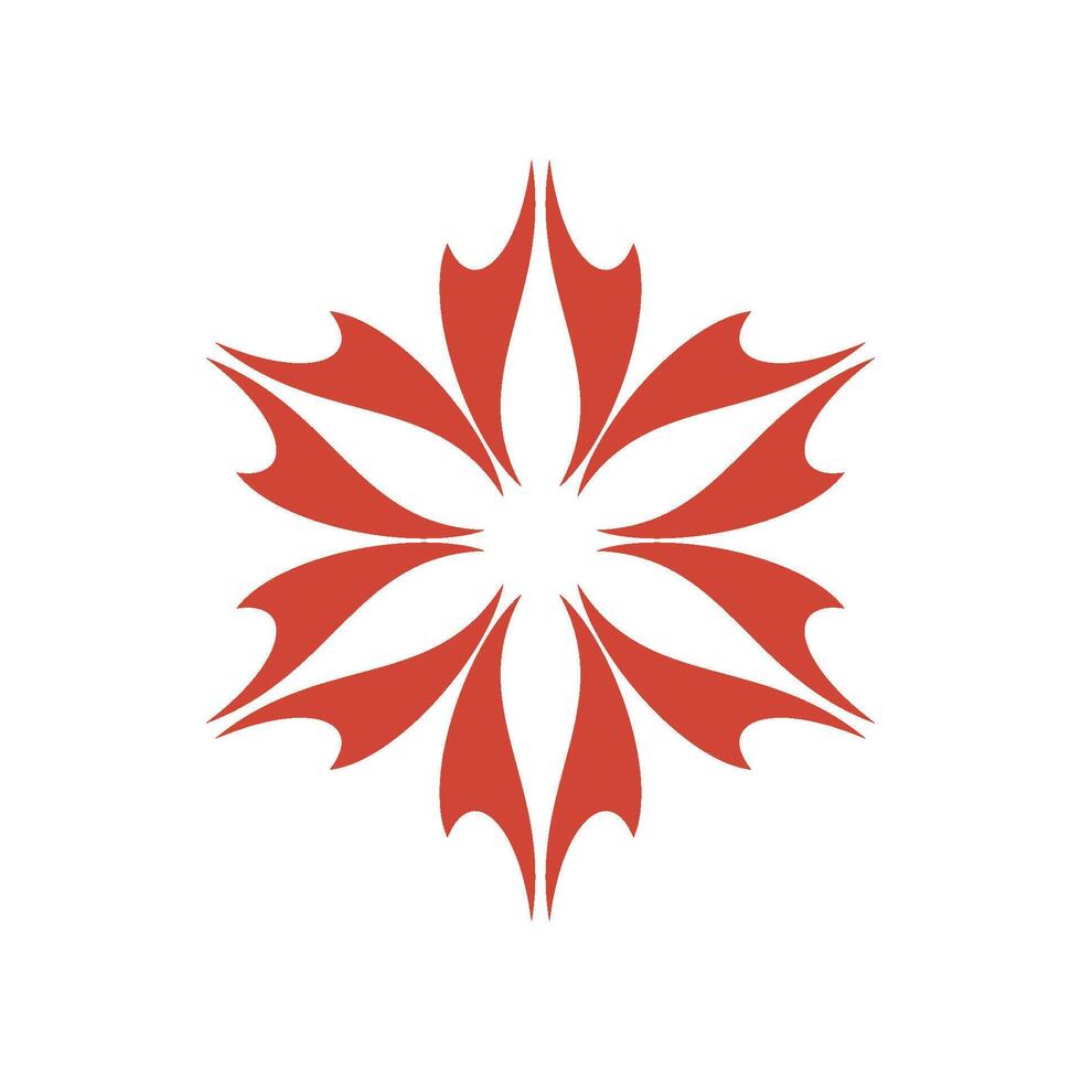 Orange Ornamental Star Flower Logo Template Illustration Design. EPS 10. vector