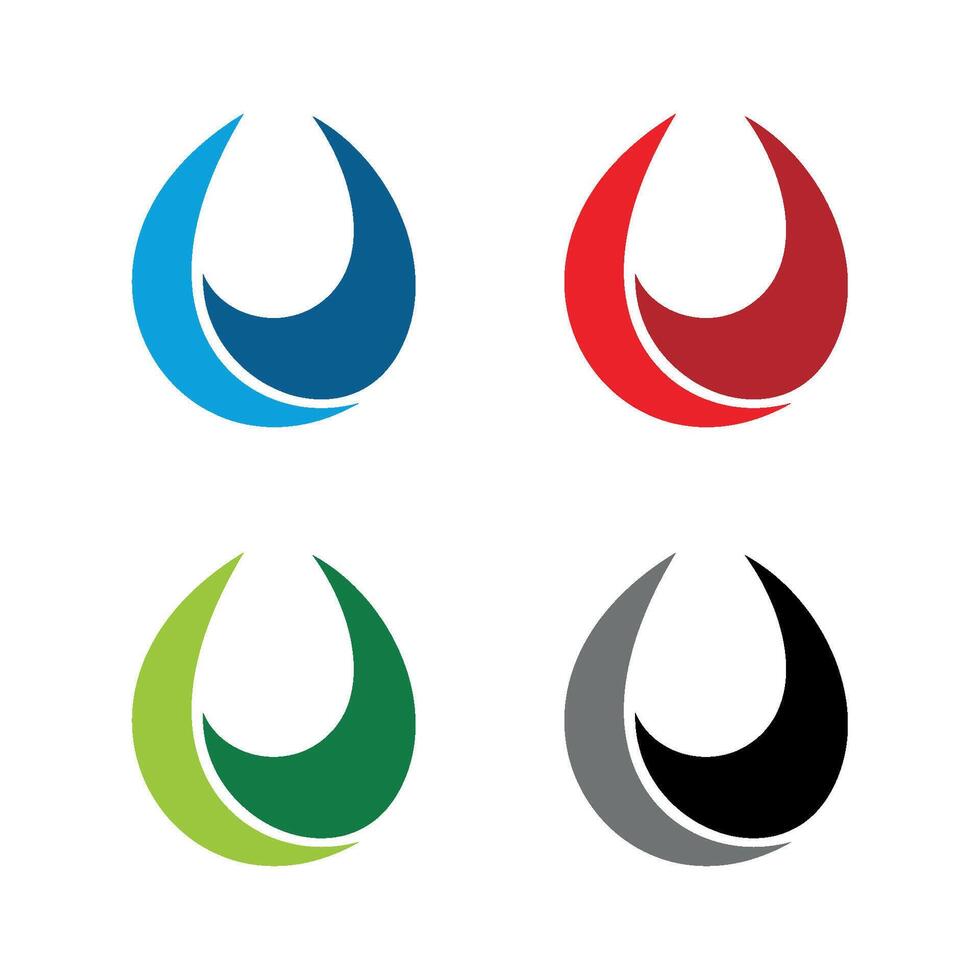 Set Decorative Droplet Swoosh Logo Template Illustration Design. EPS 10. vector