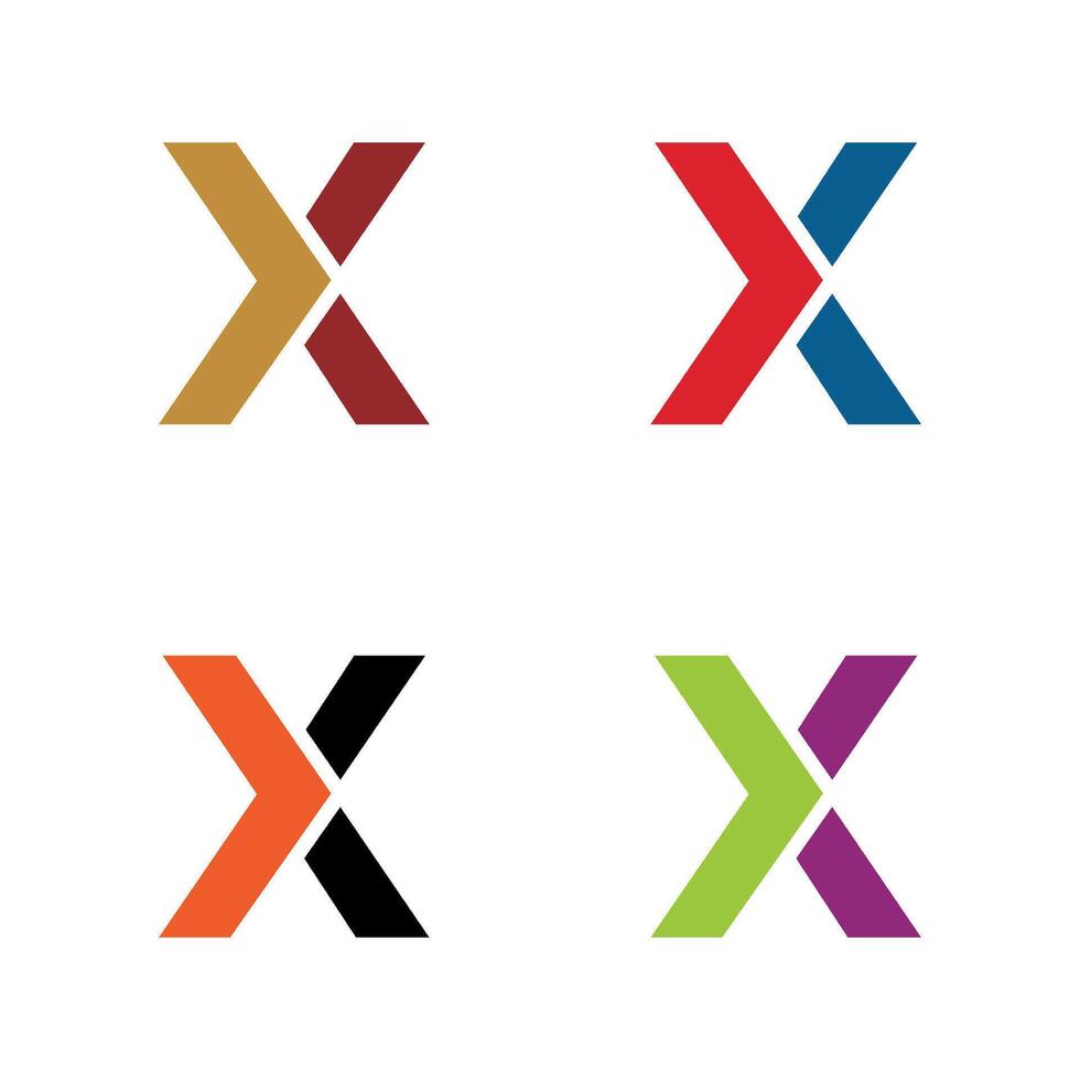 Set Arrow Letter X Logo Template Illustration Design. EPS 10. vector