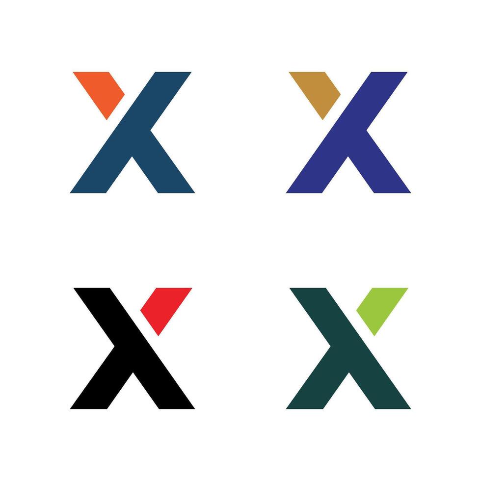 Set Colorful Letter X Logo Template Illustration Design. EPS 10. vector