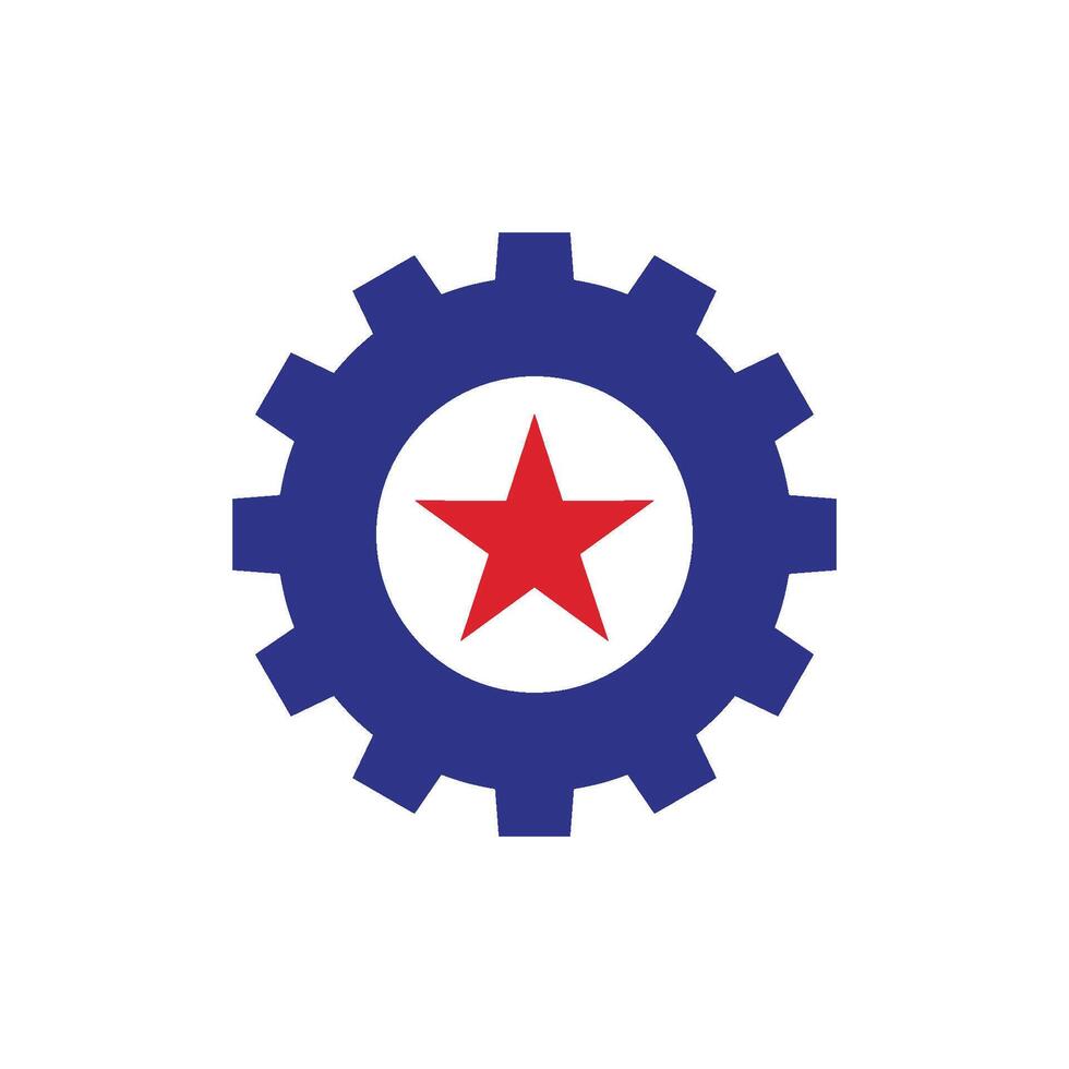Star and Gear Logo Template Illustration Design. EPS 10. vector