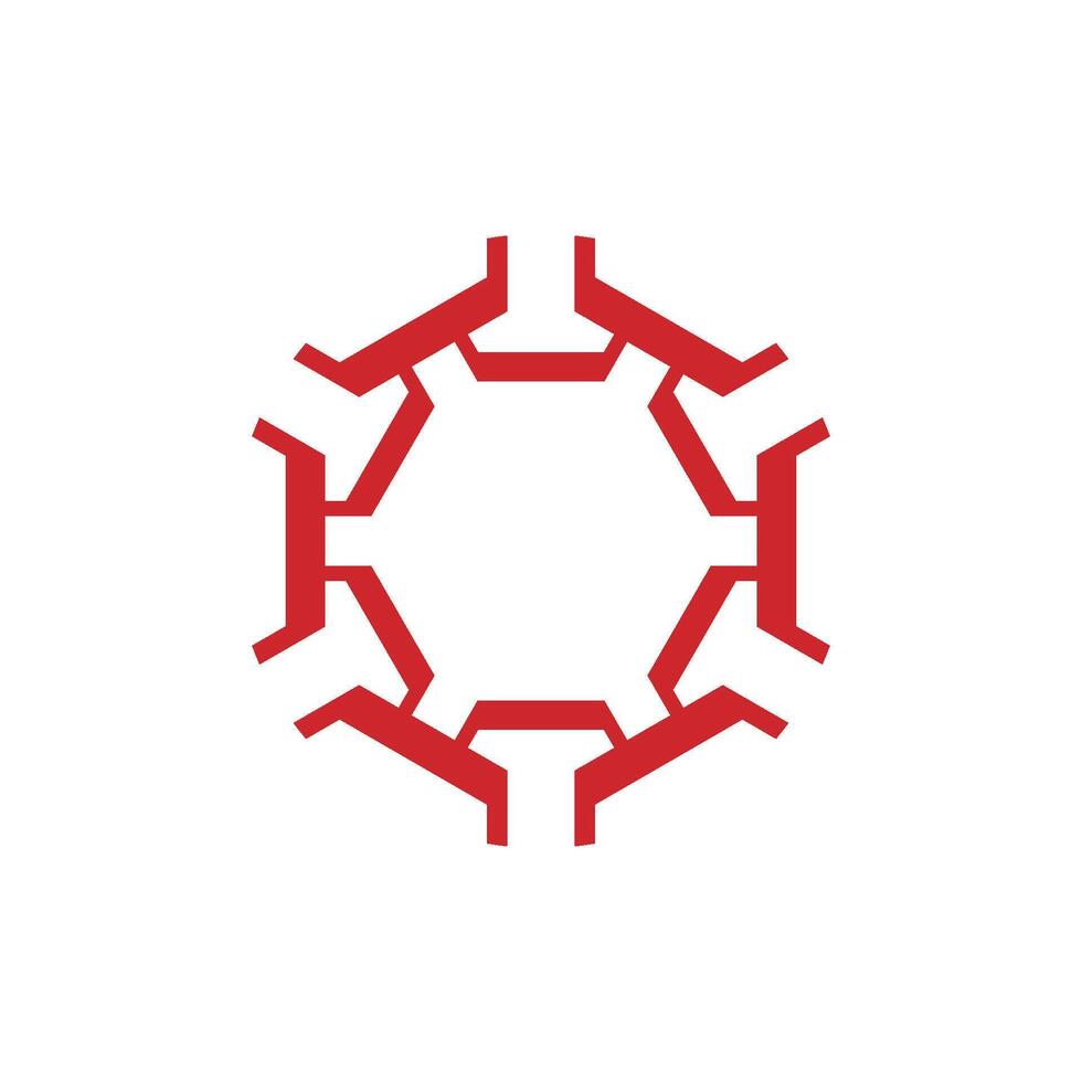 Red Decorative Hexagon Shape Illustration Design. EPS 10. vector