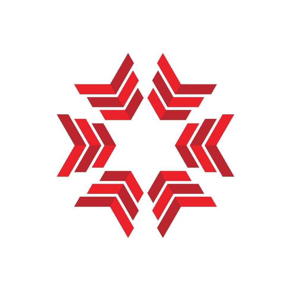 Red Star Arrows Decorative Logo Template Illustration Design. EPS 10. vector