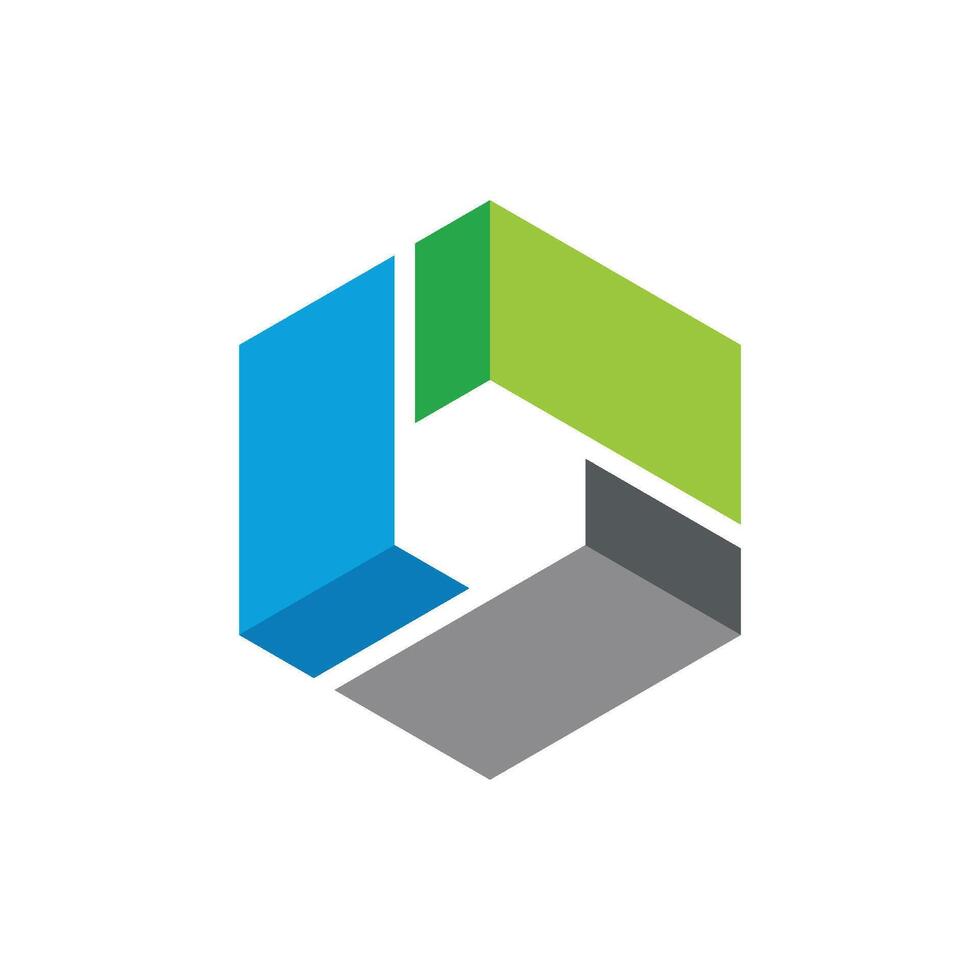 Box Hexagon Shape Colorful Logo Illustration Design. EPS 10. vector