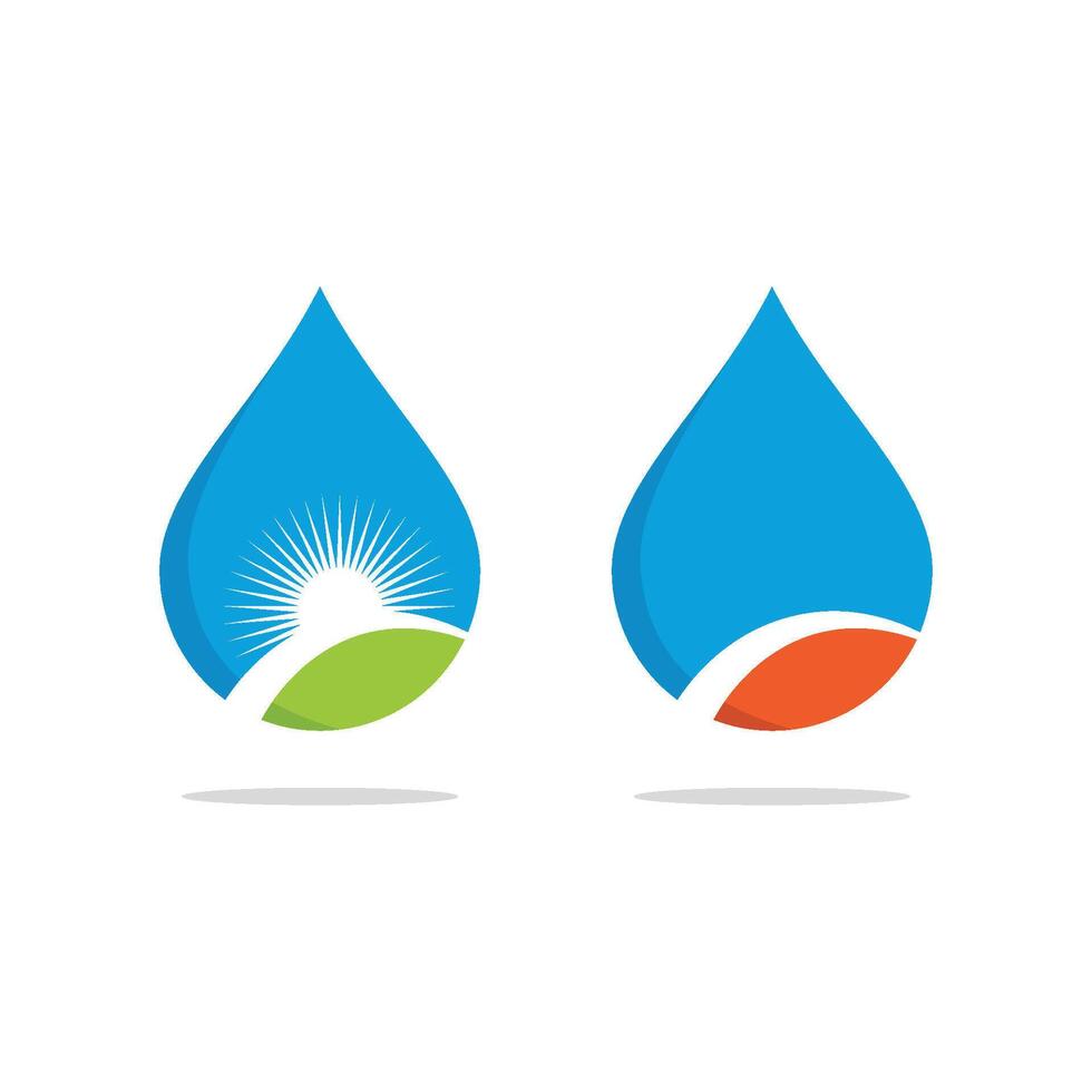 Set Droplet and Sun Logo Template Illustration Design. EPS 10. vector