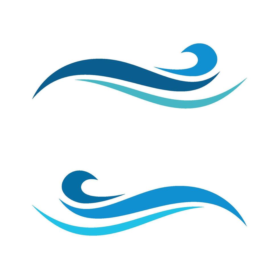 Set Decorative Blue Wave Swoosh Logo Template Illustration Design. EPS 10. vector