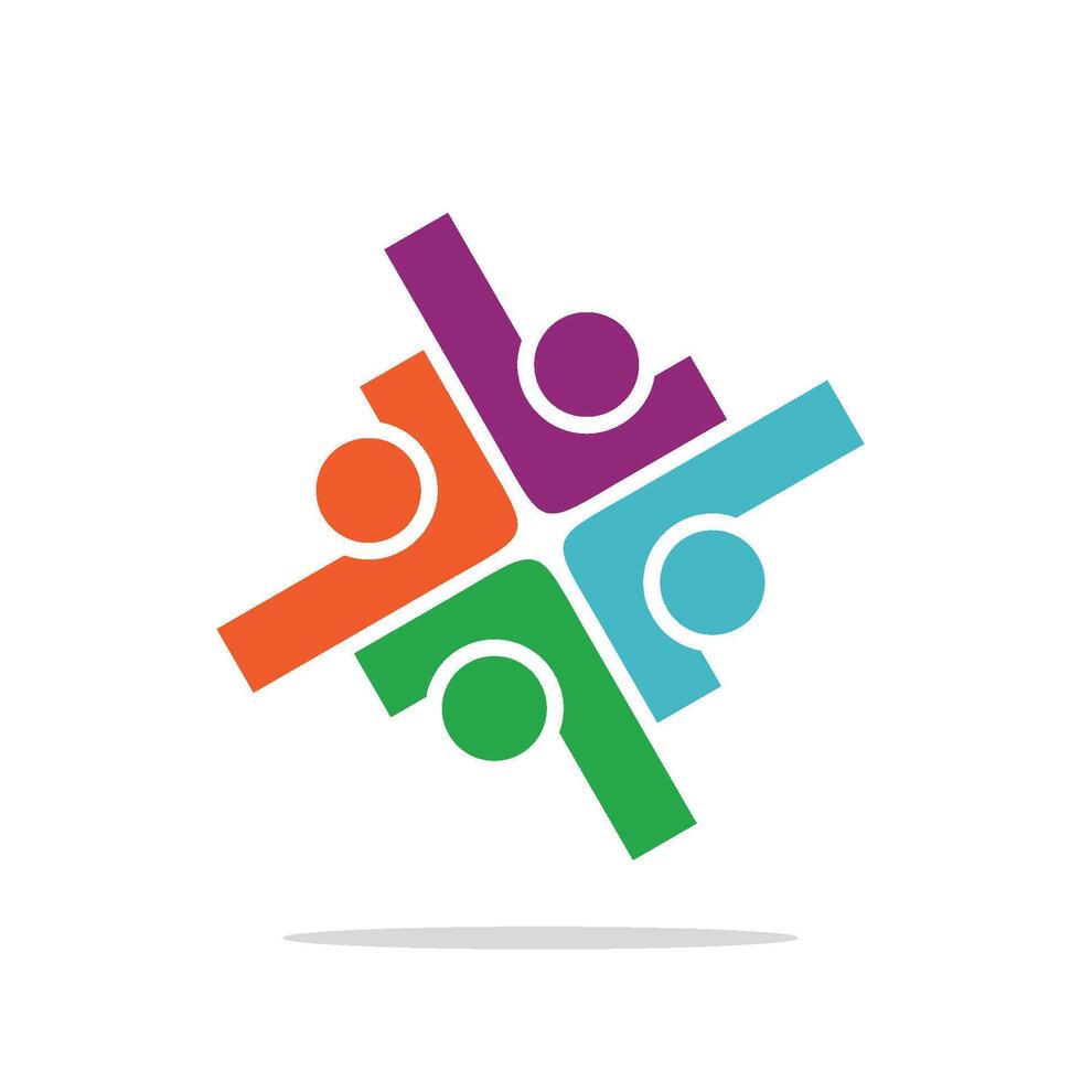 Human Figure Team Work Logo Template Illustration Design. EPS 10. vector