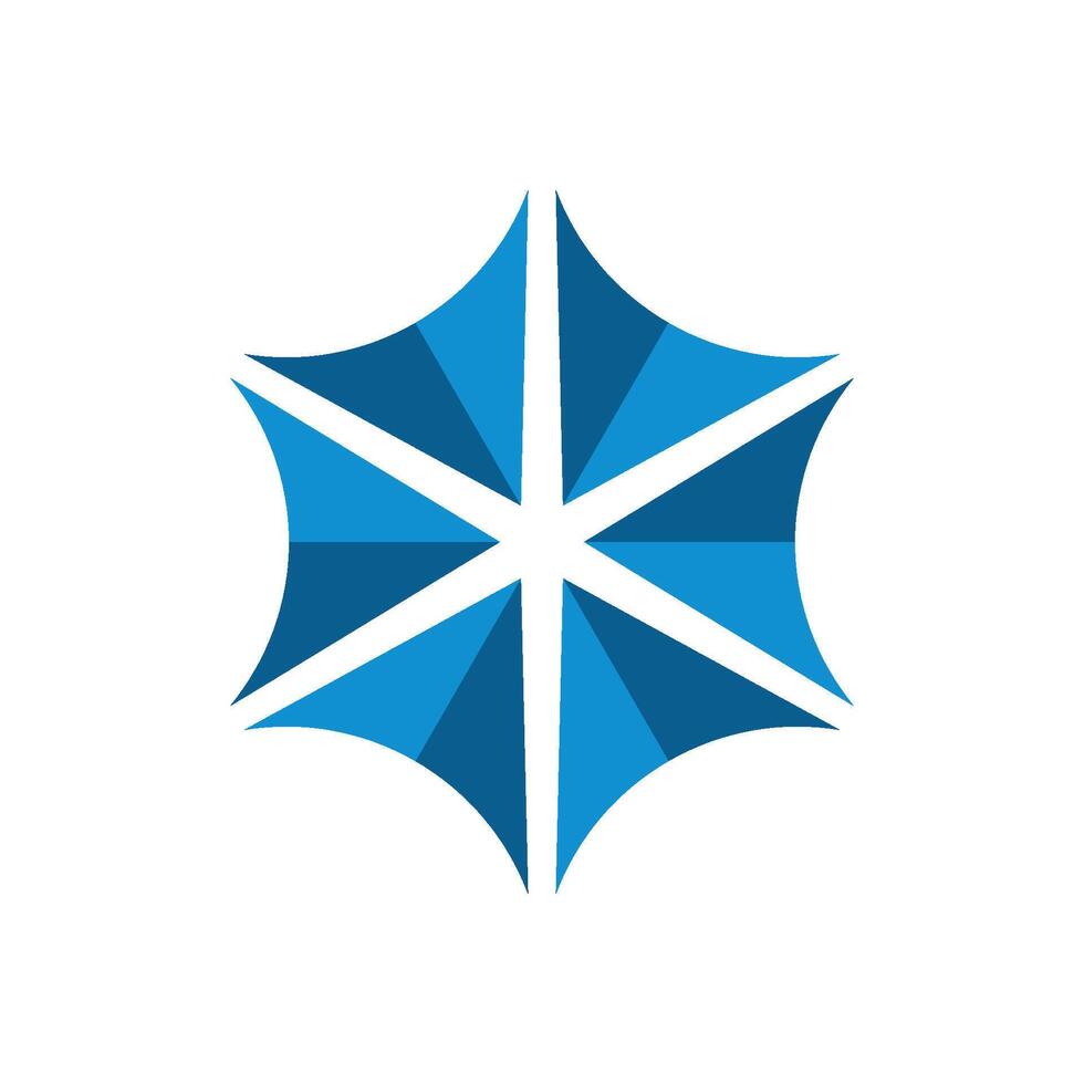 Abstract Hexagonal Shape Blue Star Decorative Illustration Design. EPS 10. vector