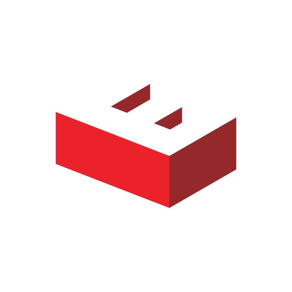 Red Blocky letter E logo template Illustration Design. EPS 10. vector