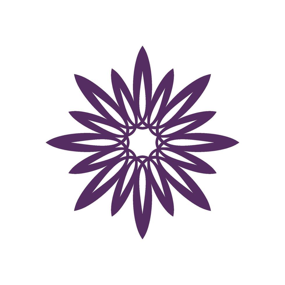Purple ornament blossom flower logo template Illustration Design. EPS 10. vector