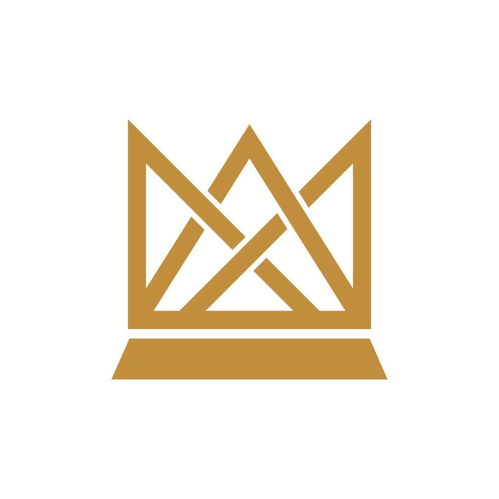 Simple Elegant Gold Crown Line Logo Template Illustration Design. EPS 10. vector