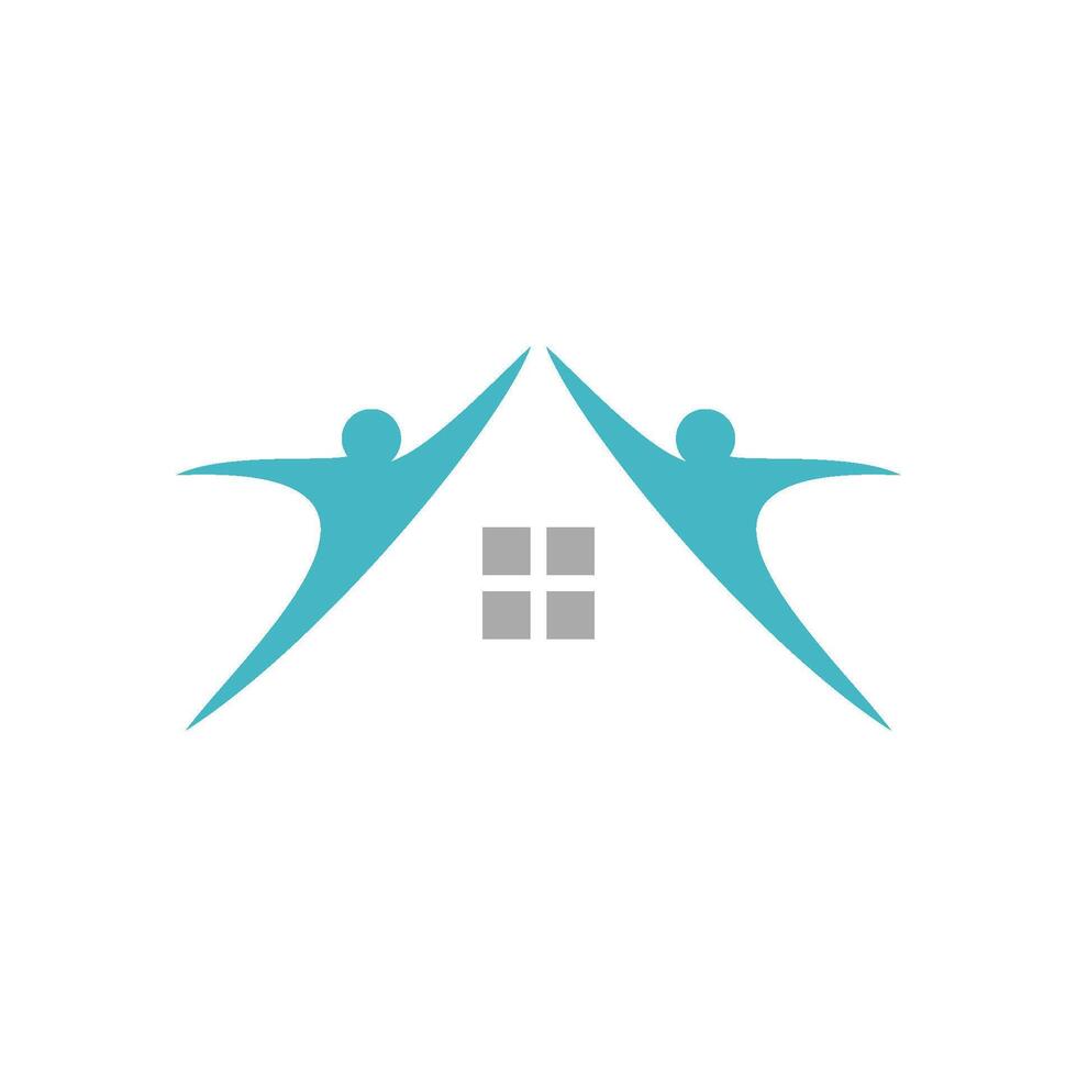 Roof with two Human Shape Logo Template Illustration Design. EPS 10. vector
