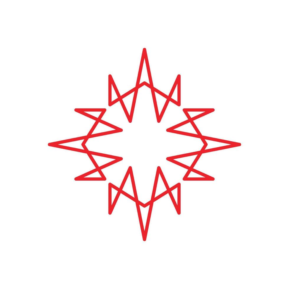 Abstract Star Flower Red Lines Decorative Logo Template Illustration Design. EPS 10. vector