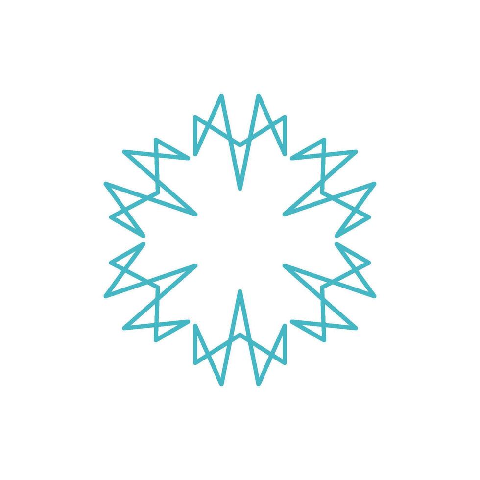 Abstract Teal Flower Lines Decorative Logo Template Illustration Design. EPS 10. vector
