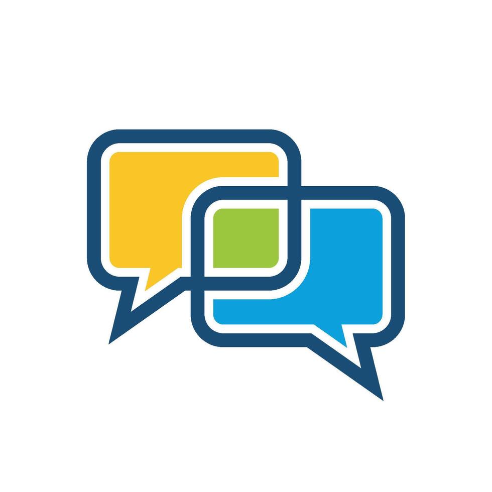 Colorful Connected Speech Bubble Logo Template Illustration Design. EPS 10. vector