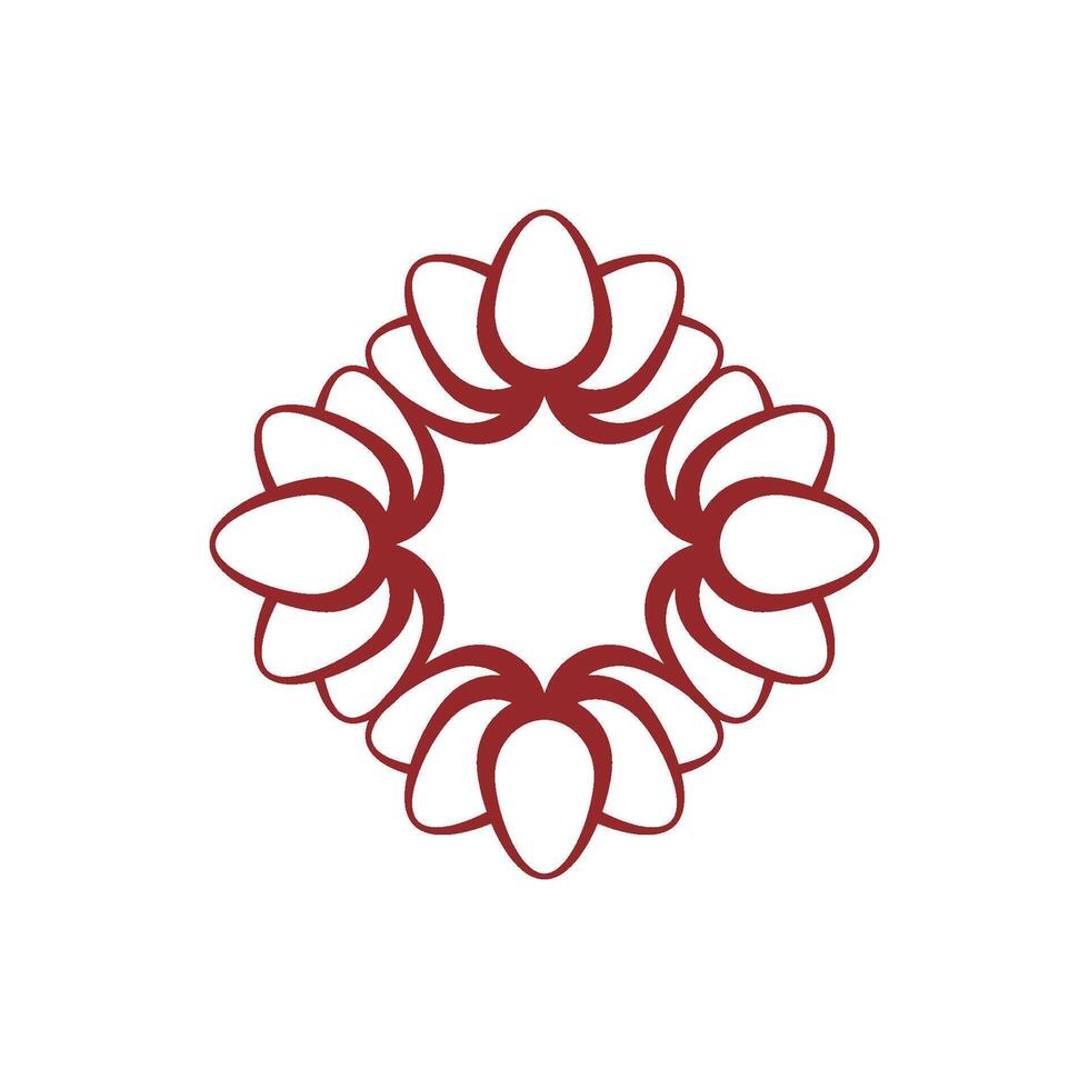 Red Wreath Flower Logo Template Illustration Design. EPS 10. vector