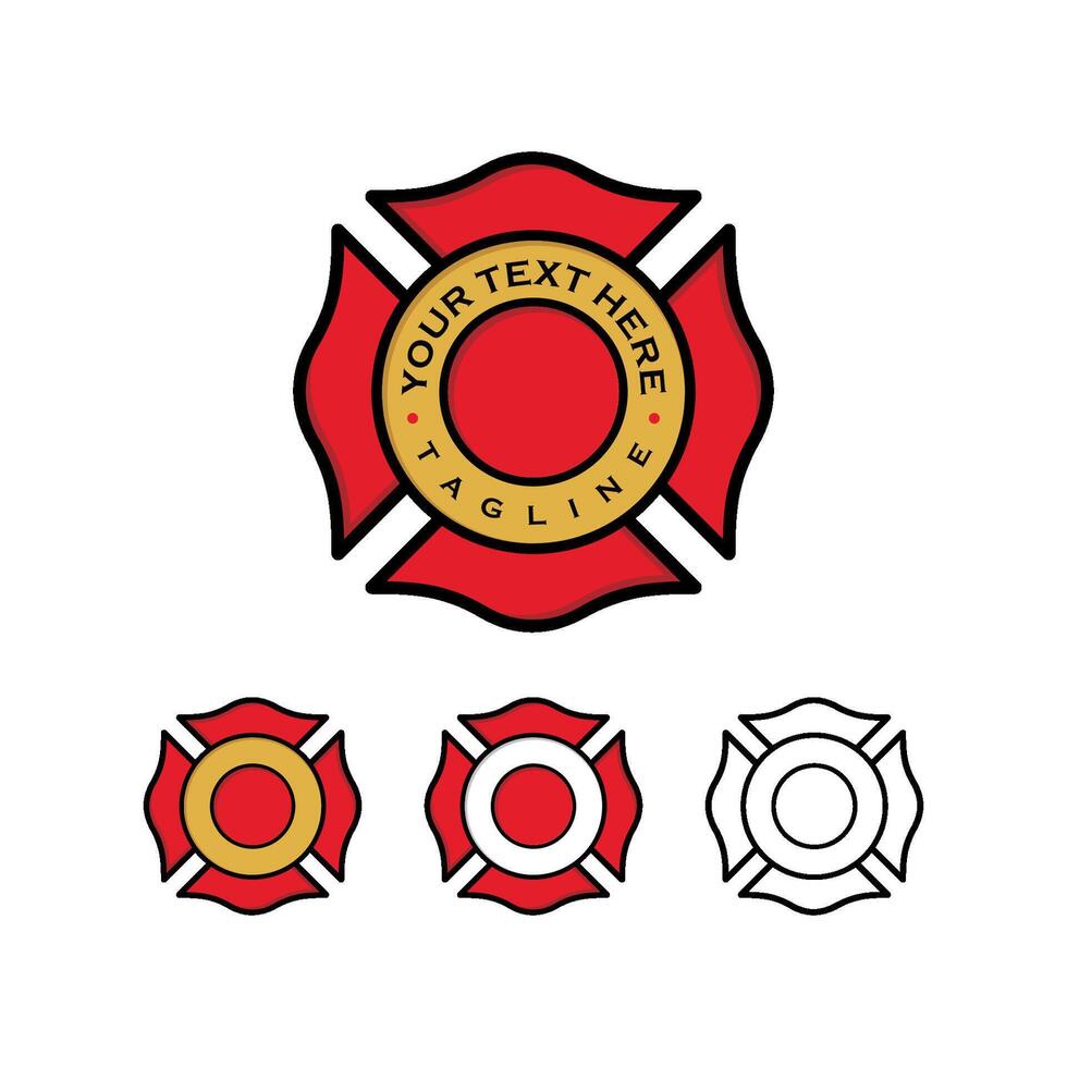 Set Fire Department Emblem Illustration Design. EPS 10. vector