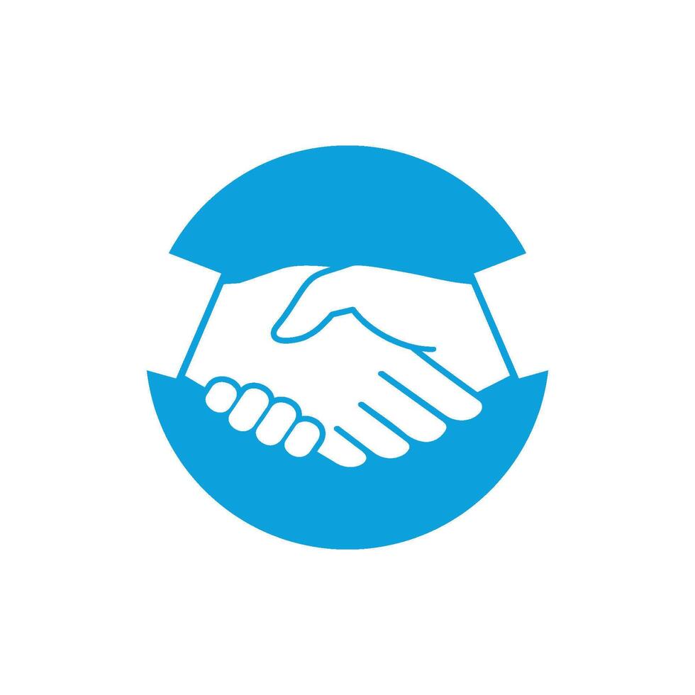 Handshake Blue Circle Logo Template Illustration Design. EPS 10. vector