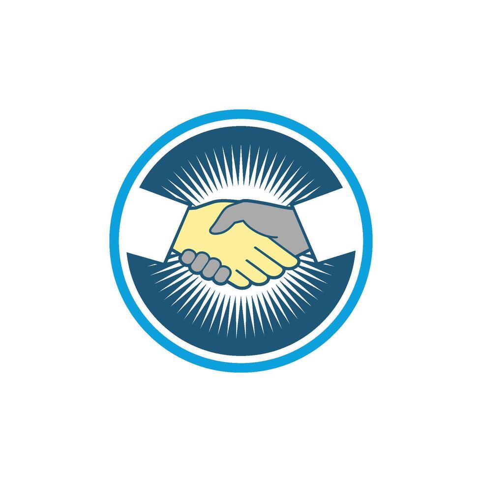 Handshake Circle Emblem Logo Template Illustration Design. EPS 10. vector