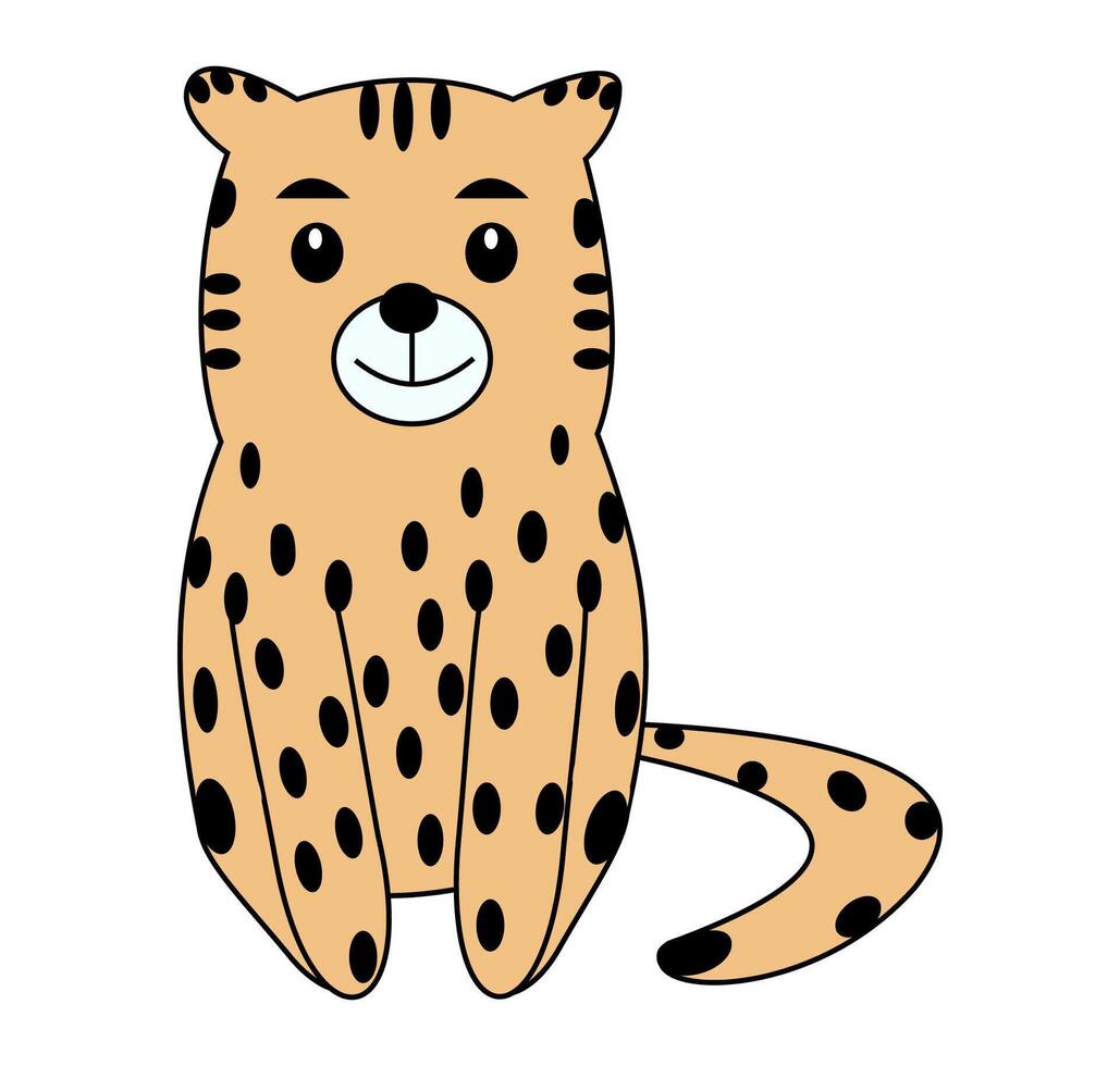 Cute leopard character with spotted fur. illustration. vector