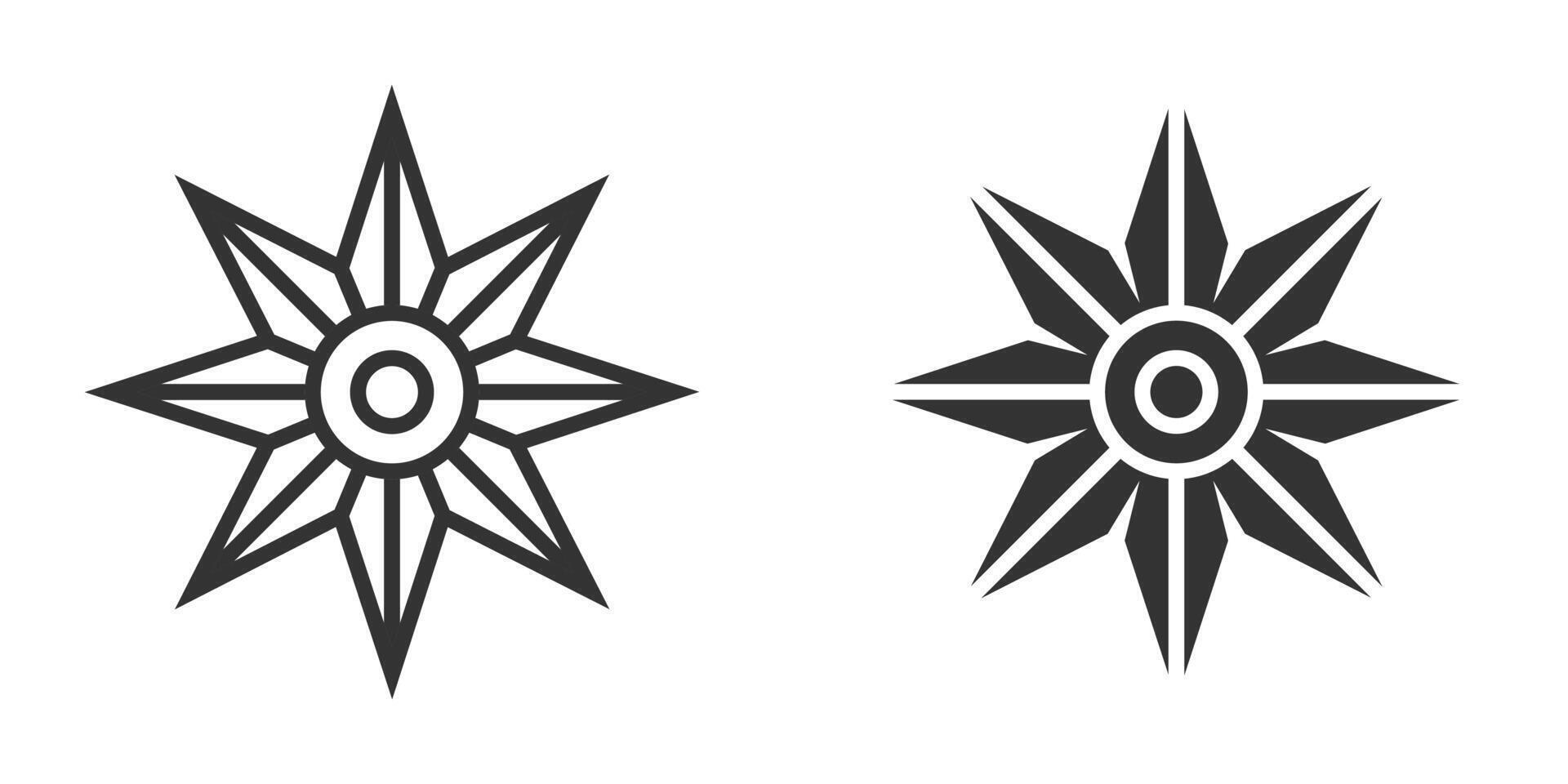 Stylized star with sharp, detailed layers. vector