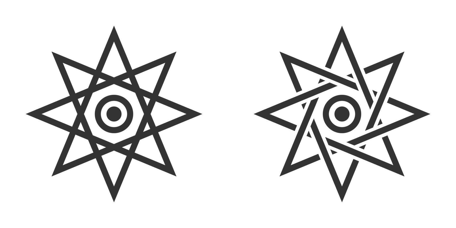 Abstract geometric star with layered shapes. vector