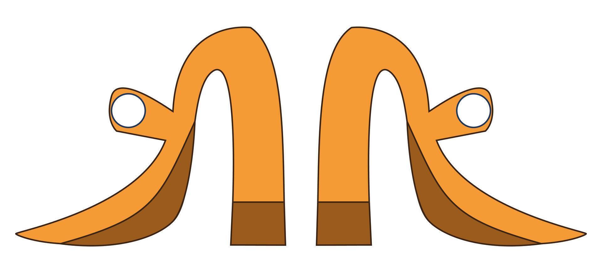 Stylish orange heeled shoes with a unique looped design. vector