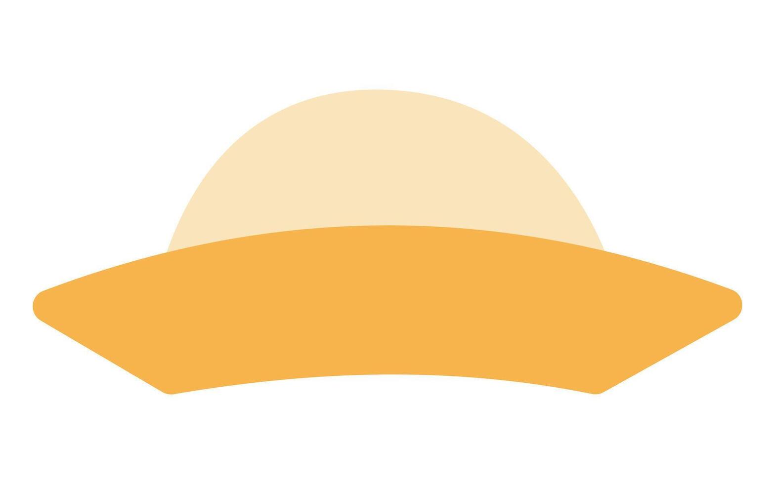 illustration of a yellow and beige wide-brimmed sun hat, perfect for summer fashion, vacation themes, and sunny weather designs. vector