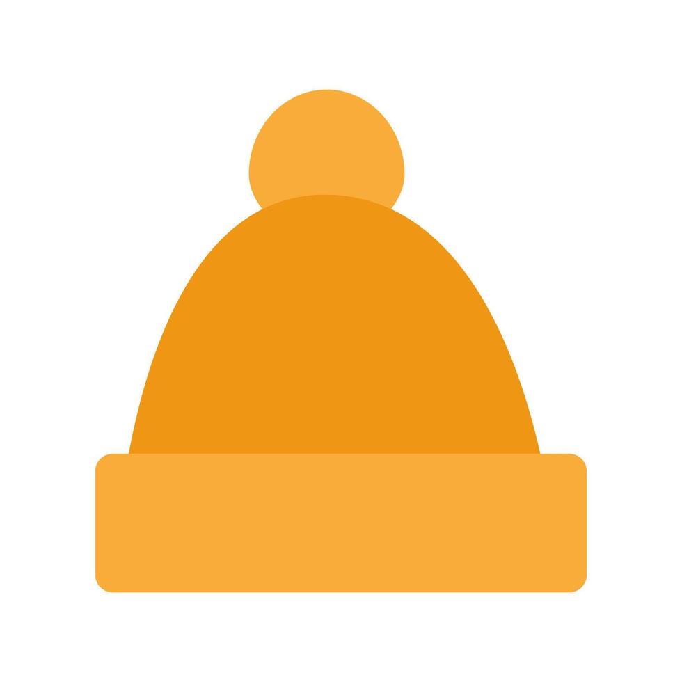 illustration of a yellow winter hat with a pom-pom on top, perfect for cold weather clothing and winter accessory designs. vector
