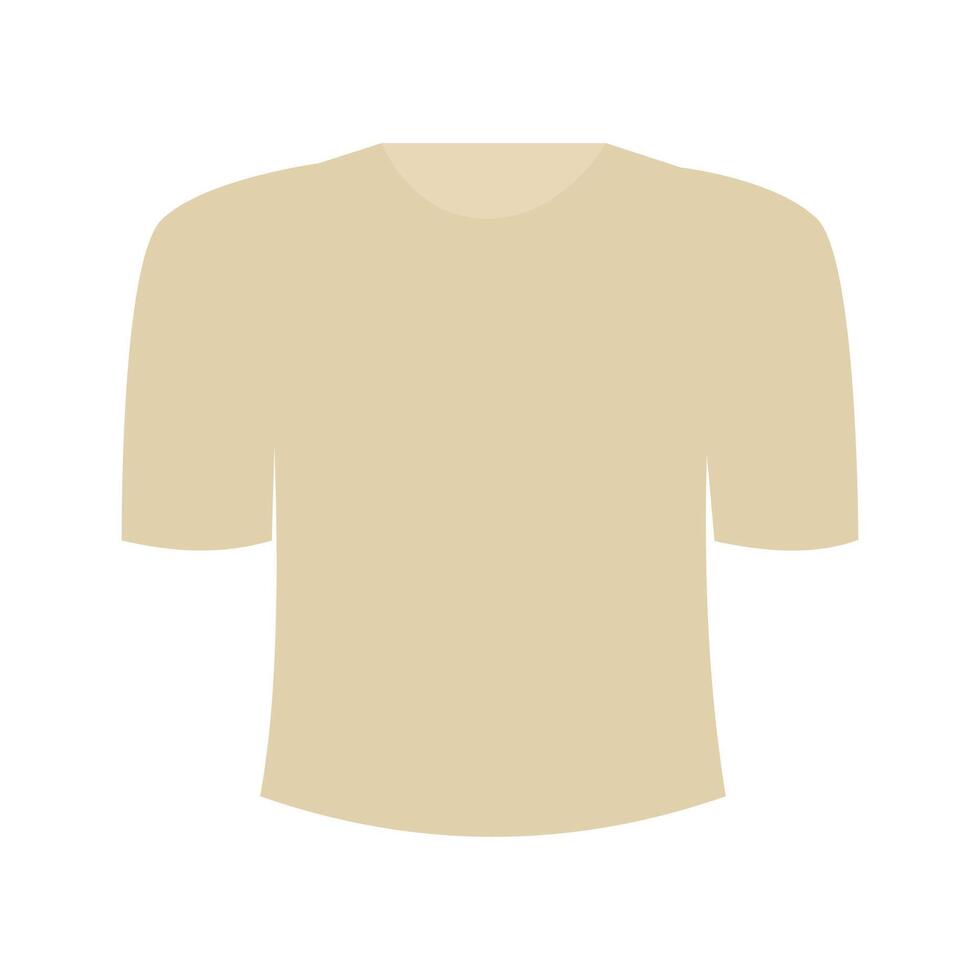 illustration of a plain beige short-sleeve shirt, perfect for fashion and clothing designs. vector