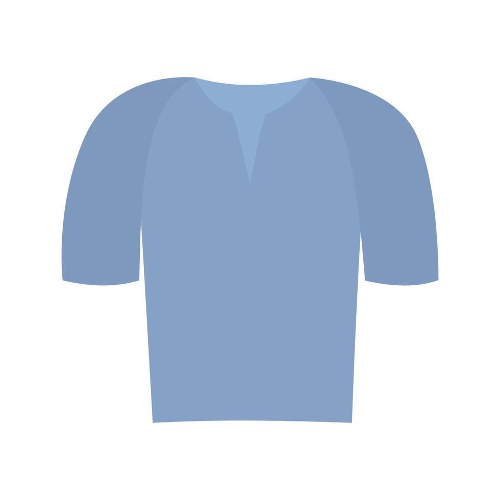 illustration of a plain blue long-sleeve shirt, suitable for fashion, apparel, and wardrobe concepts. vector