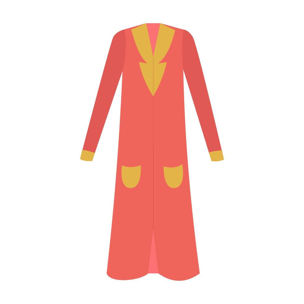 illustration of a stylish red coat with yellow accents, ideal for fashion or apparel-related projects. vector