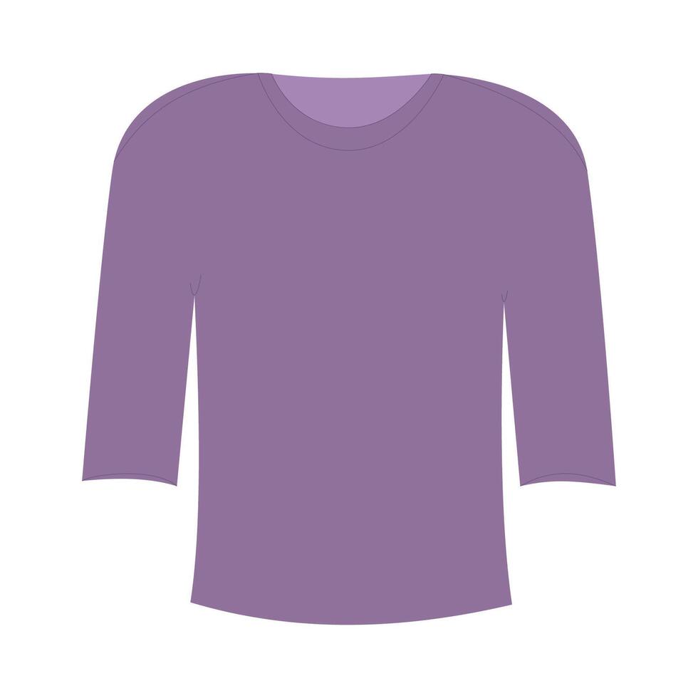 illustration of a plain purple long-sleeve shirt, ideal for fashion and casual apparel designs. vector