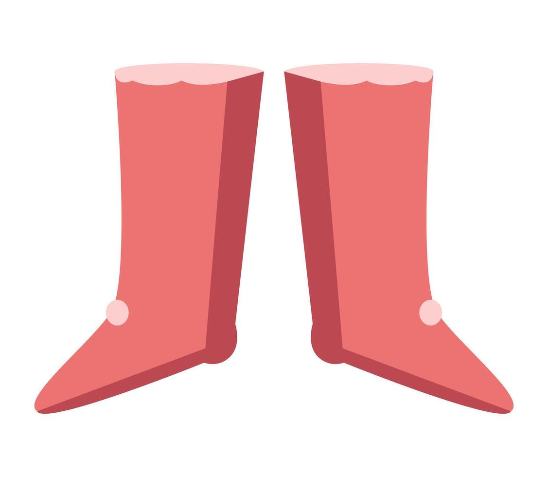 illustration of simple pink boots with button detail. vector
