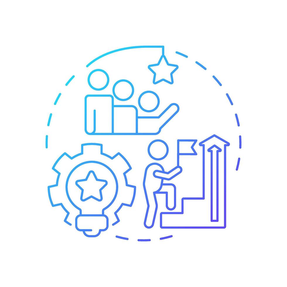 Opportunities blue gradient concept icon. Favorable situation in organization environment. SWOT analysis. Round shape line illustration. Abstract idea. Graphic design. Easy to use in article vector