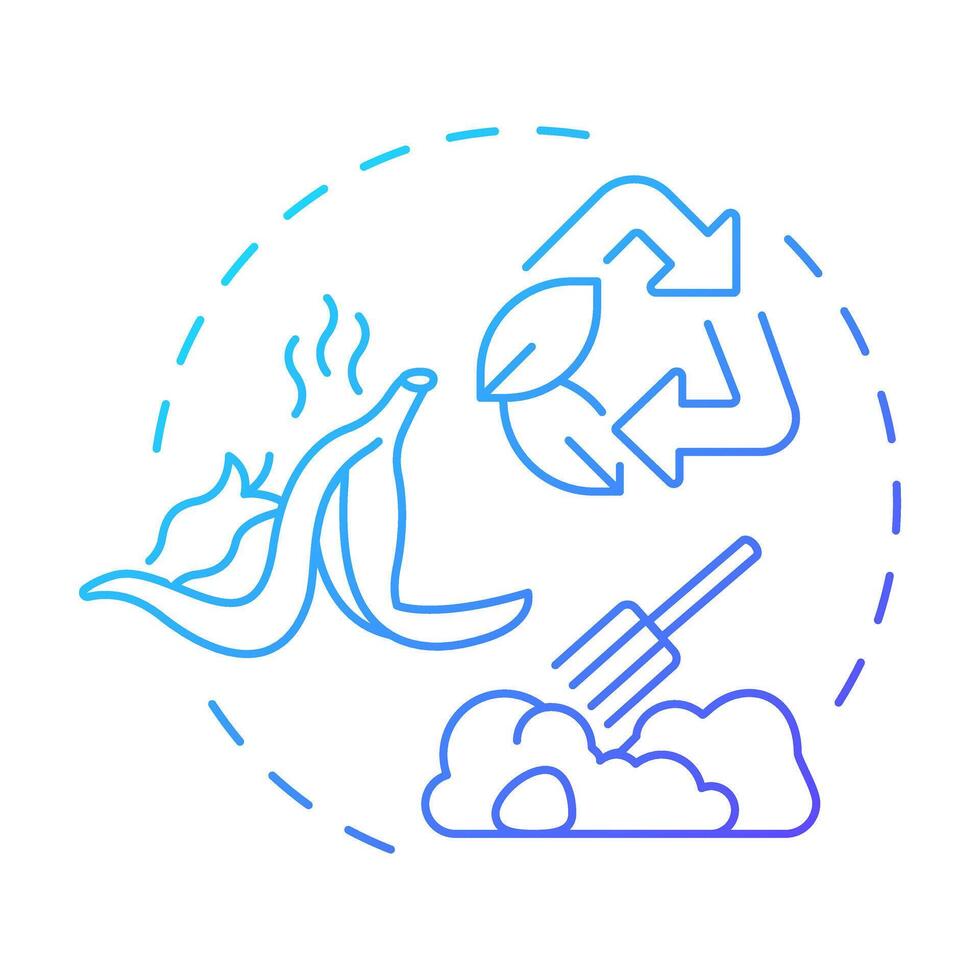 Resource and waste recovery blue gradient concept icon. Pollution recycling, reuse. Ecology preservation. Round shape line illustration. Abstract idea. Graphic design. Easy to use in infographic vector