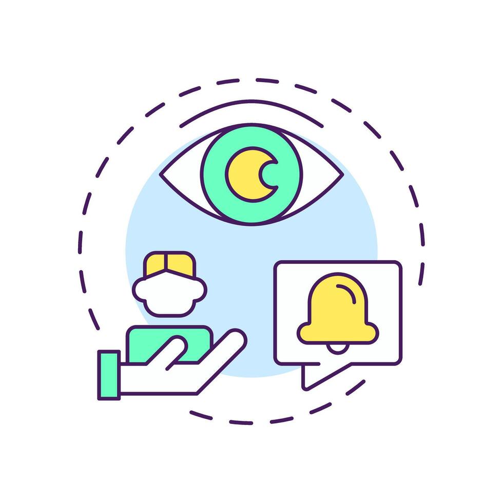Social monitoring multi color concept icon. Tracking system, notification. Marketing research. Round shape line illustration. Abstract idea. Graphic design. Easy to use in infographic vector